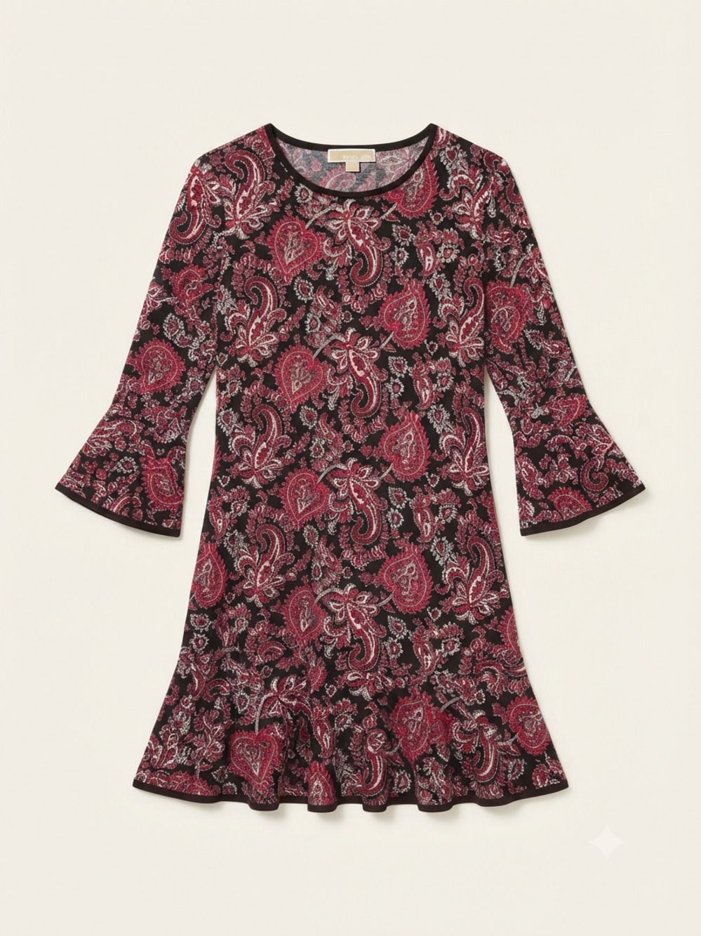 Michael Kors paisley print long sleeve fit and flare mini dress